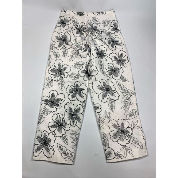 Talbots embroidered floral lined crop pant size 6  - Picture 8 of 10